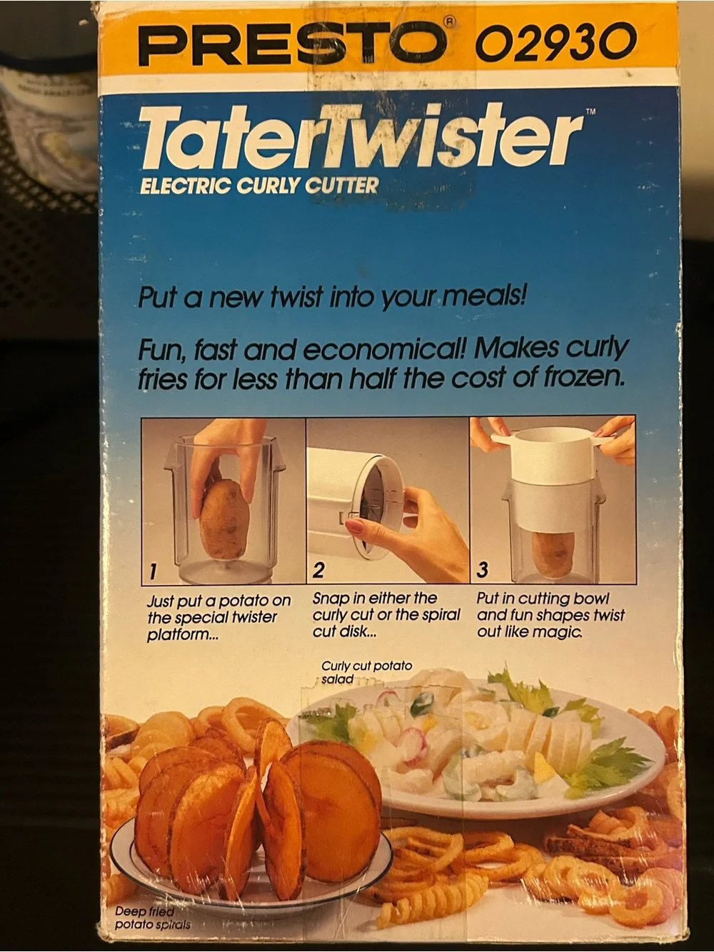 Vintage Presto TaterTwister Electric Curly Cutter – Original Box